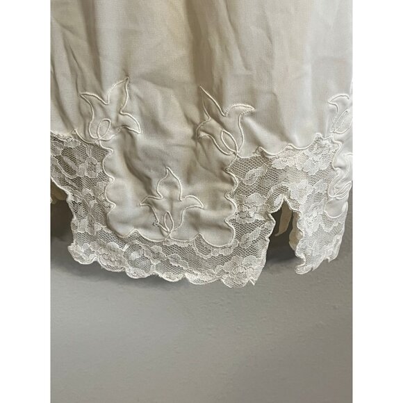 Vintage Floral Lace Lingerie Cream S Feminine Sexy Mod Pin Up Retro Slip 60s - Picture 5 of 12